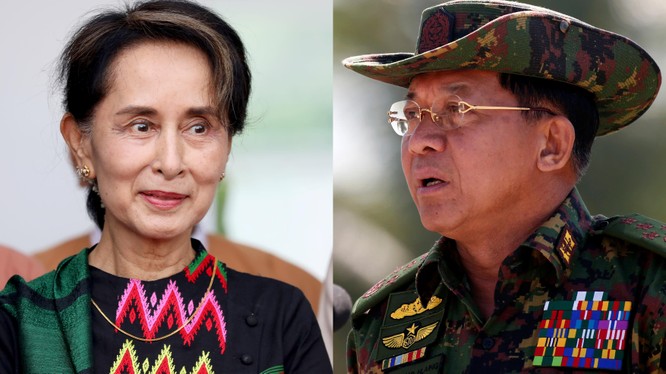 Rạn nứt giữa Cố vấn nhà nước Aung San Suu Kyi và Tổng tư lệnh quân đội Min Aung Hlaing ngày càng sâu sắc (Ảnh: Nikkei)