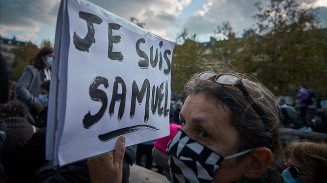 Cái chết của thày giáo Samuel Paty làm dấy lên nhiều cuộc tuần hành khắp nước Pháp (Ảnh: Getty)