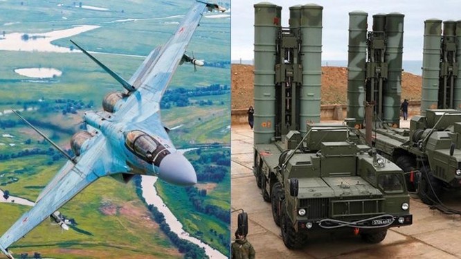 Nga điều chiến đấu cơ Su-35 và hệ thống phòng không S-400 tứi Belarus (Ảnh: Military Watch)