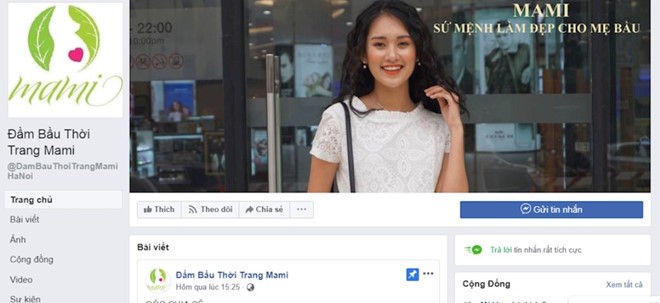 Chủ sở hữu trang Facebook "Đầm bầu thời trang Mami" sẽ bị phạt 20 triệu đồng. 