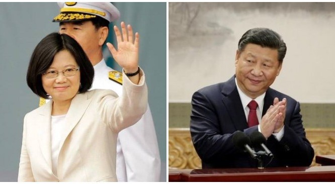 Tổng thống Đài Loan Thái Anh Văn và Chủ tịch Trung Quốc Tập Cận Bình (Ảnh: Reuters)