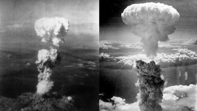 Hình ảnh vụ nổ bom nguyên tử ở hai thành phố Hiroshima và Nagasaki.
