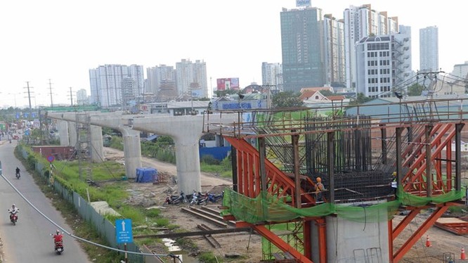 Dự án xây dựng tuyến metro Bến Thành - Suối Tiên đoạn qua địa bàn Q.2, Q.Thủ Đức ngày 9.11 - Ảnh: Diệp Đức Minh