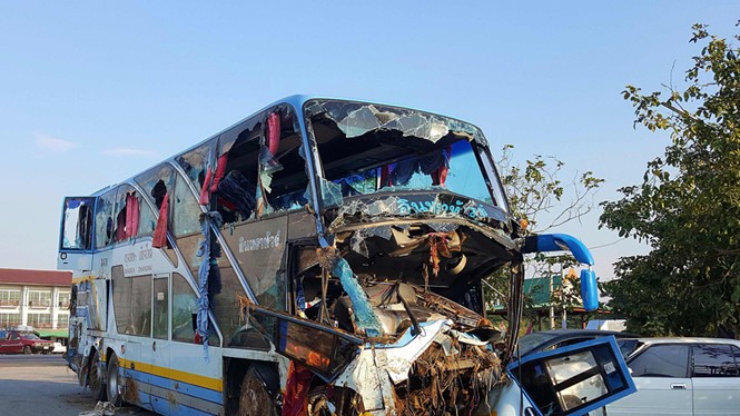 Tai nạn xe khách hai tầng - Ảnh: Lam Yên