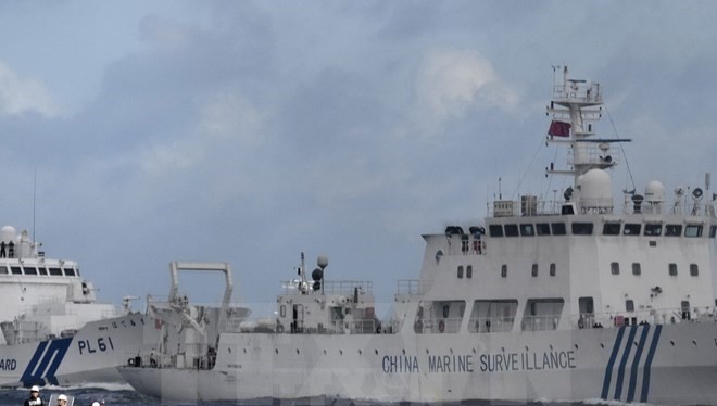 Tàu hải giám Trung Quốc gần khu vực quần đảo tranh chấp Senkaku/Điếu Ngư trên Biển Hoa Đông ngày 1/7. (Nguồn: Kyodo/TTXVN)