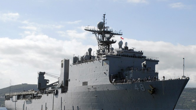 Tàu đổ bộ USS Ashland của Mỹ đã tuần tra tại Biển Đông ngày 26.2 - Ảnh: Hải quân Mỹ
