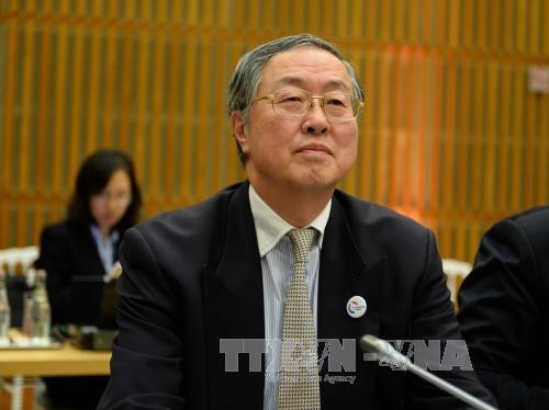 Thống đốc PBoC Chu Tiểu Xuyên trong một hội nghị ở thủ đô Paris, Pháp ngày 31/3. Ảnh: AFP/TTXVN