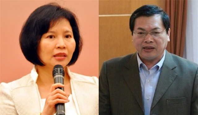 Ông Vũ Huy Hoàng và bà Hồ Thị Kim Thoa. Ảnh: VietnamFinance