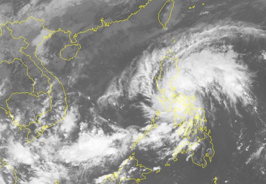 Hình ảnh mây vệ tinh của áp thấp nhiệt đới - Nguồn: Trung tâm Dự báo khí tượng thủy văn Trung ương