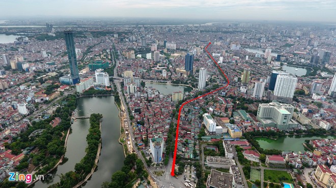Dự án đầu tư tuyến đường Hoàng Cầu - Voi Phục (giai đoạn 1), dài 2,2km, tổng mức đầu tư khoảng 7.200 tỷ đồng/ Ảnh: zing.vn
