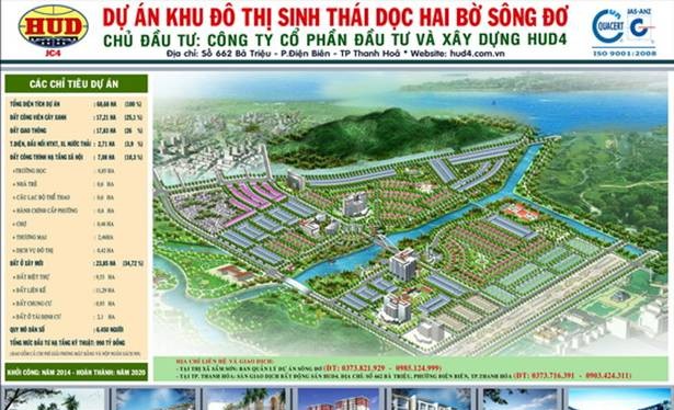 Quy hoạch tổng quan dự án khu đô thị sinh thái dọc hai bờ sông Đơ tổng diện tích hơn 67ha/ Ảnh: hud4.vn