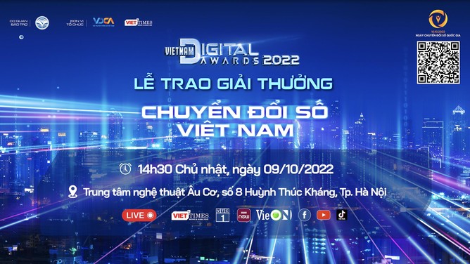 Ngày 9/10, trao Giải thưởng Chuyển đổi số Việt Nam – Vietnam Digital Awards năm 2022