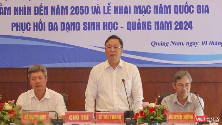 Ông Lê Trí Thanh – Chủ tịch UBND tỉnh Quảng Nam chủ trì họp báo Công bố Quy hoạch tỉnh Quảng Nam thời kỳ 2021 - 2030, tầm nhìn đến năm 2050 và khai mạc “Năm phục hồi đa dạng sinh học quốc gia - Quảng Nam 2024”.