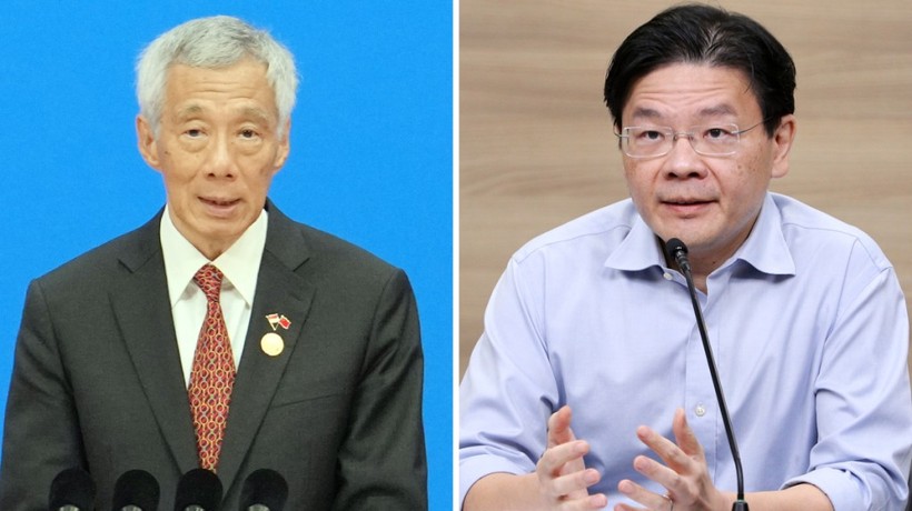 Thủ tướng Lý Hiển Long (trái) đã chọn ông Lawrence Wong làm thủ tướng thứ Tư thay thế mình (Ảnh: Singtao)