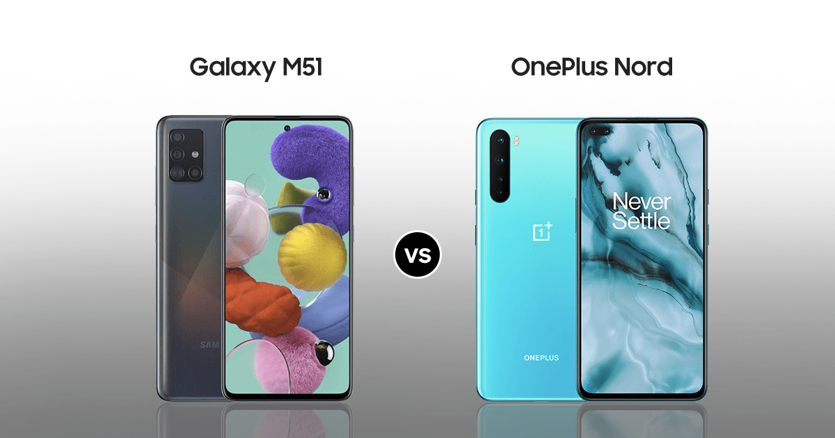 compare samsung m51 and oneplus nord 5g