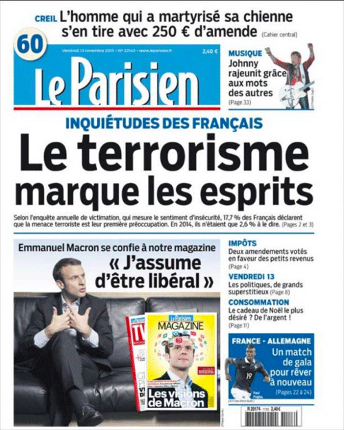 'Điềm gở' trên báo Pháp trước thời khắc bị khủng bố - ảnh 1