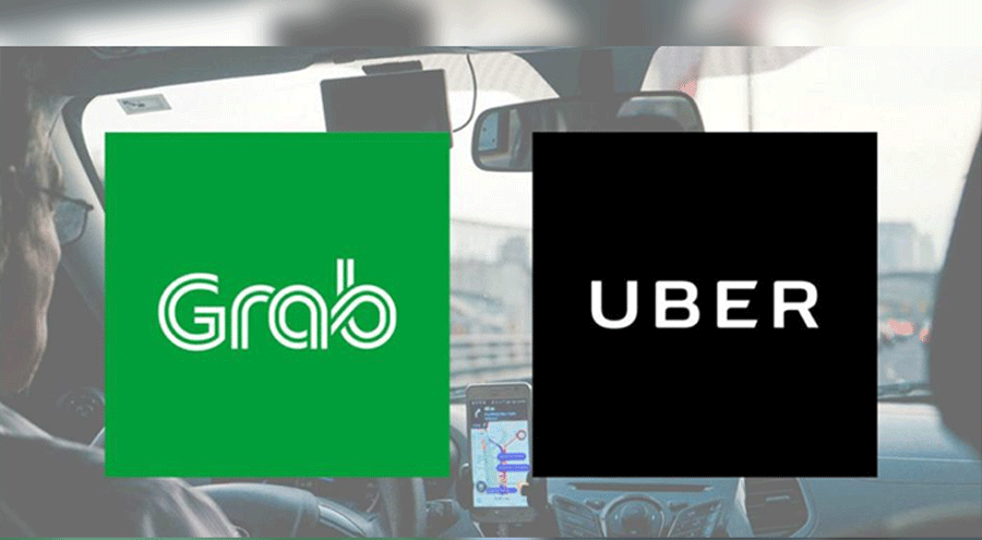 Grab đang chiếm thị phần lớn trong thị trường gọi xe công nghệ sau khi mua lại Uber (ảnh Dhaka Tribune)