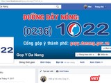 Tổng đài Đường dây nóng (0236)1022 của UBND TP Đà Nẵng đã chính thức lên mạng xã hội facebook để hỗ trợ người dân. Ảnh chụp màn hình: Hồ Xuân Mai