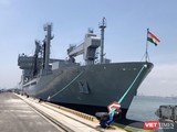 Tàu hậu cần Shakti tại Cảng Tiên Sa trong khuôn khổ chuyến thăm của của đội tàu Hải quân Ấn Độ đến Đà Nẵng là vào tháng 5/2018.
