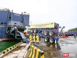 Thaco xuất lô hàng sơ mi rơ móc đi Mỹ tại Cảng Dung Quốc (Quảng Ngãi)