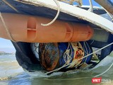 Hiện trạng phần mũi tàu bị nạn trên biển Cửa Đại (Hội An) khiến 17 người thiệt mạng