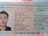 Công dân Lê Văn Vũ (Sóc Trăng) đã trốn khỏi khu cách ly tập trung huyện Bến Cầu, Tây Ninh (Ảnh chụp hộ chiếu của công dân Lê Văn Vũ, được Sở Y tế Tây Ninh cung cấp).