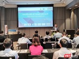 Ông Nguyễn Hoàng Hiệp, Giám đốc Công ty Hitachi Systems Việt Nam phát biểu tại Hội thảo “Chuyển đổi công nghệ số trong sản xuất” (Ảnh: Hoàng Hải)