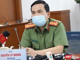 Đại tá Nguyễn Sỹ Quang - Phó Giám đốc Công an TP.HCM tại buổi họp báo công bố khởi tố vụ án lây nhiễm dịch bệnh COVID-19 (Ảnh: Hải Linh)