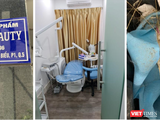 Bên dưới chung cư là biển hiệu “Công ty TNHH Mỹ phẩm Chang Beauty”, tại tầng 2 chung cư là cơ sở dịch vụ thẩm mỹ nhưng có chứng cứ của phẫu thuật thẩm mỹ trái phép (Ảnh: SYT)