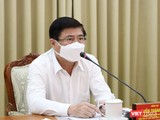 Chủ tịch UBND TP.HCM Nguyễn Thành Phong chỉ đạo kích hoạt hệ thống phòng dịch COVID-19 cao nhất - Ảnh: TTBC