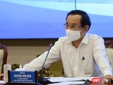 Bí thư Thành uỷ TPHCM Nguyễn Văn Nên chủ trì cuộc họp về COVID-19 cùng với Chính phủ - Ảnh TTBC