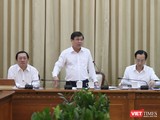 Ông Nguyễn Thành Phong - Chủ tịch UBND TP.HCM tại cuộc họp Ban chỉ đạo phòng, chống COVID-19 chiều 29/2. Ảnh: Sỹ Đông
