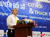Chủ tịch Hội Truyền thông số Việt Nam, ông Nguyễn Minh Hồng phát biểu khai mạc Hội thảo.