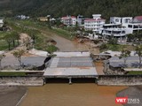 Cống hộp đầu tuyến đường Hoàng Sa, ngay giáp chân bán đảo Sơn Trà bị nước lũ xé toạc