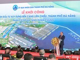 Chủ tịch nước Nguyễn Xuân Phúc phát biểu lại lễ khởi công Hợp phần A- Cơ sở hạ tầng dùng chung của dự án xây dựng bến cảng Liên Chiểu