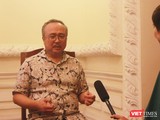 NSND Đặng Thái Sơn trả lời VietTimes sau buổi tập sáng 24/8 tại Nhà hát TP.HCM.