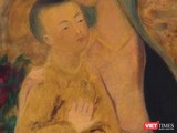 Một góc của bức tranh đề tên danh họa Lê Phổ gây tranh cãi khi em bé có hai ngón tay cái đang được rao bán trên Sotheby's