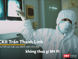 BS Trần Thanh Linh từ khu điều trị bệnh nhân nặng COVID-19 tại “tâm dịch” Đà Nẵng cho hay BN416 tổn thương phổi không thua gì BN91, tiên lượng nặng (Ảnh: Hòa Bình chụp màn hình video)