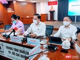 Ông Nguyễn Tấn Bỉnh - Giám đốc Sở Y tế TP.HCM trả lời báo chí về tình hình ứng phó với dịch bệnh COVID-19 giai đoạn mới (Ảnh: Hoà Bình)