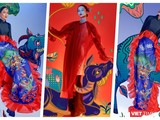 Hoa hậu H’Hen Niê tôn vinh tranh dân gian Đông Hồ trong bộ ảnh Tết (Ảnh: Nguyễn Minh Đức)