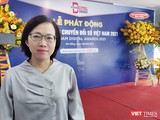 BS Trần Thanh Thuỷ - Phó Giám đốc Sở Y tế đến tham dự họp báo phát động Giải thưởng chuyển đổi số Việt Nam 2021 tại Đà Nẵng (Ảnh: Hoà Bình)