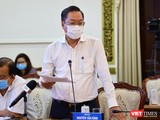 Ông Nguyễn Tấn Bỉnh - Gíam đốc Sở Y tế TP.HCM cho hay, TP.HCM có 710.773 người được tiêm vaccine phòng COVID-19 trong đợt 4. Ảnh: TTBC
