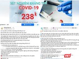 Hàng loạt trang Faacebook của các phòng khám, bệnh viện quảng cáo xét nghiệm kháng thể COVID-19 (Ảnh - MT)