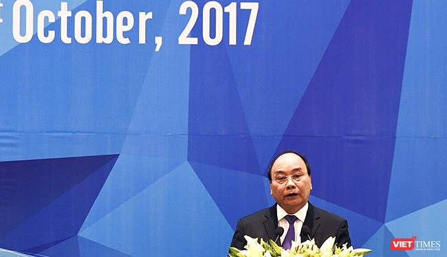 Thủ tướng Chính phủ Nguyễn Xuân Phúc phát biểu khai mạc Hội nghị Bộ trưởng Tài chính APEC 2017 diễn ra sáng 21/10