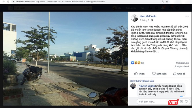 Phản ánh của cư dân mạng xã hội về quy định tầng cao xây dựng tại khu đô thị mới Nam Hòa Xuân