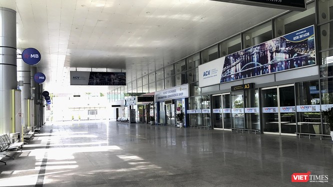 Nhà ga nội địa Sân bay quốc tế Đà Nẵng trong ngày đầu cho phép vận tải hành khách trở lại (ảnh chụp sáng ngày 7/9)