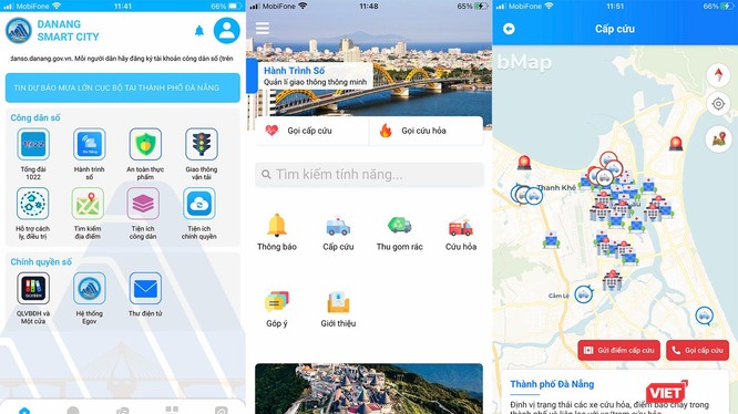 Ứng dụng trên App Danang Smart City