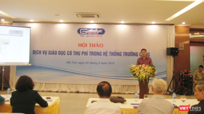 Ông Đào Ngọc Tước - Phó tổng biên tập báo điện tử Giáo dục Việt Nam phát biểu khai mạc hội thảo