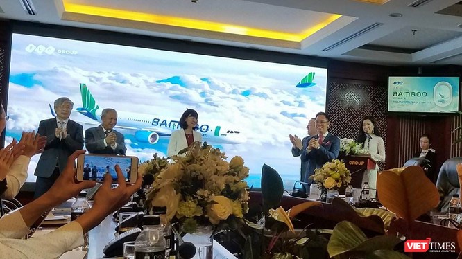 Lễ ra mắt Bộ nhận diện thương hiệu Bamboo Airways. (Ảnh: X.T)