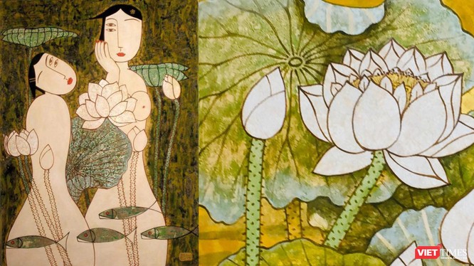 "Những nàng thơ" của họa sĩ Bùi Trọng Dư tại triển lãm "Sen ba miền" 